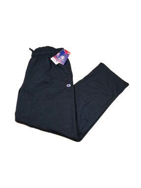 NEW Champion Men's Powerblend Open Bottom Fleece Pant, Black, Size XXL 2XL, NWT
